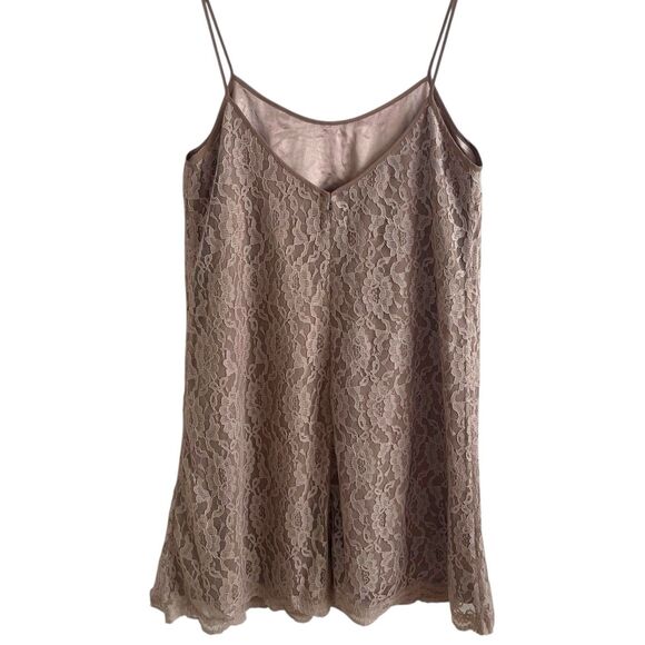 Gather & Gown Brown Lace Mini Slip Dress sz 16 Wedding Bridesmaid Party Fairy - Picture 2 of 8